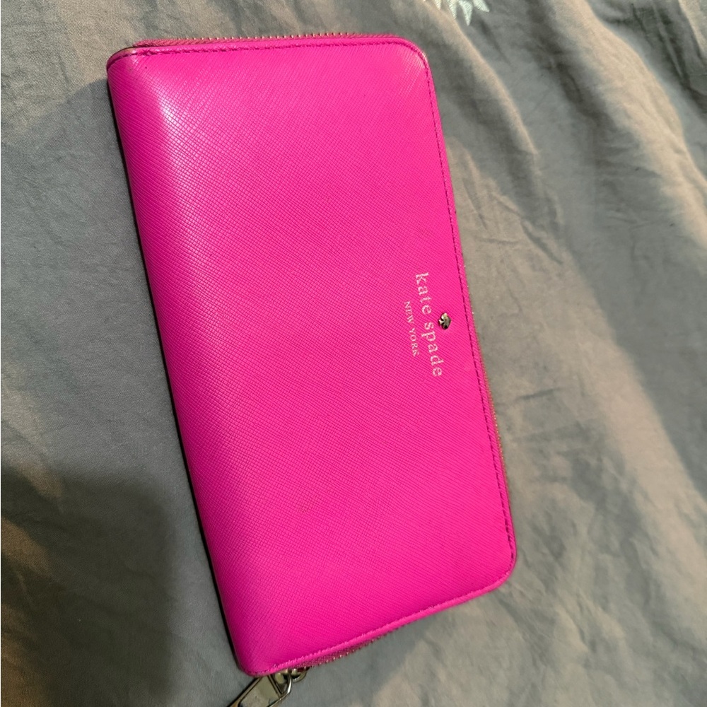 Hot pink Kate Spade continential wallet